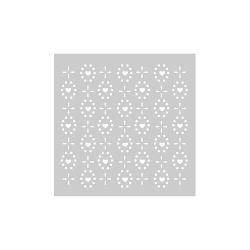 FabScraps - Lavender Breeze Collection - 8 x 8 Plastic Stencil - Heart Pattern