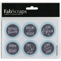 FabScraps - Tranquility Collection - Stickers - Circular Words