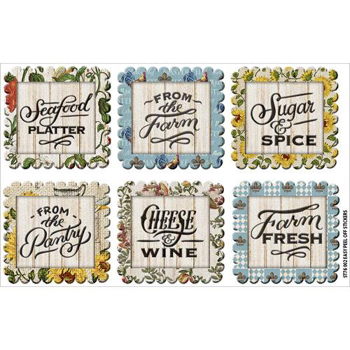 FabScraps - Country Kitchen Collection - Stickers - Scalloped Tags