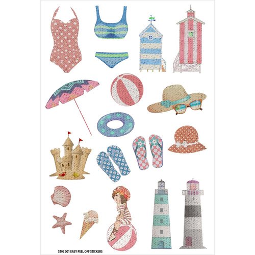 FabScraps - Summer Loving Collection - Stickers - Beach Day