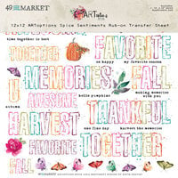 49 And Market - ARToptions Spice Collection - 12 x 12 Sentiments Rub-On Transfer Sheet
