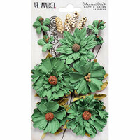 49 and Market - Flower Embellishments - Botanical Blends - Bottle Green