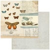 49 and Market - Curators Meadow Collection - 12 x 12 Double Sided Paper - Papillon