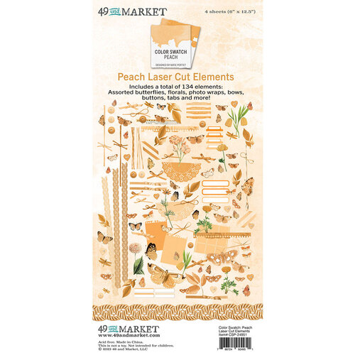 49 And Market - Color Swatch Peach Collection - Laser Cut Elements