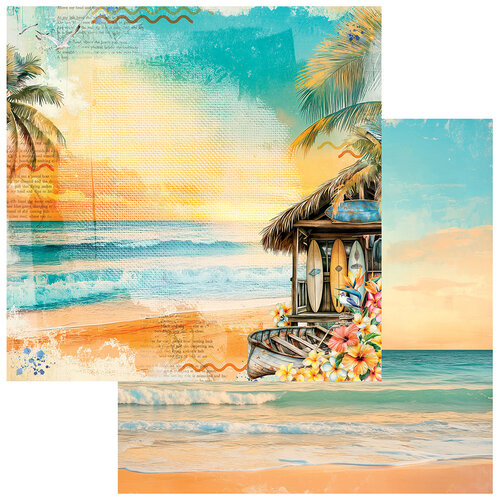 49 and Market - Beach Vibes Collection - 12 x 12 Double Sided Paper -Tides