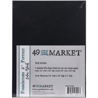 49 and Market - Foundations - 6.5 x 8.5 Chipboard Album - Portrait - Black