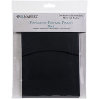 49 and Market - Foundations - Album Pockets - Portrait - Black - 4 Pack