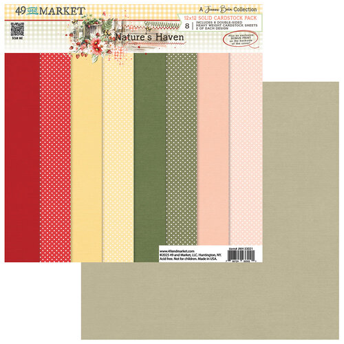 49 and Market - Nature's Haven Collection - 12 x12 Solid Cardstock Pack 49 and Market - Nature's Haven Collection - 12 x12 Solid Cardstock Pack