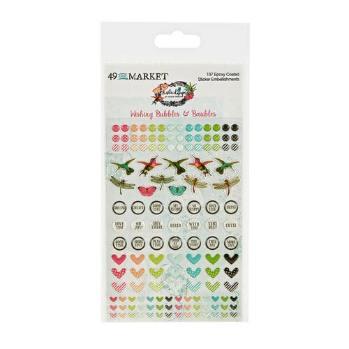 49 and Market - Kaleidoscope Collection - Epoxy Stickers - Wishing Bubbles and Baubles