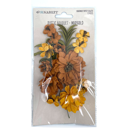 49 and Market - Flower Embellishments - Rustic Bouquet - Marigold