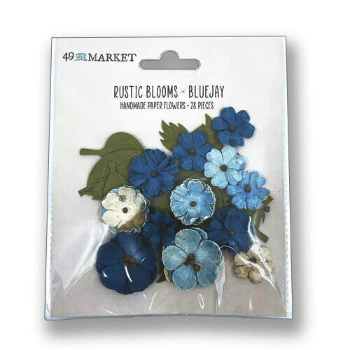 49 and Market - Flower Embellishments - Rustic Blooms - Bluejay