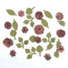 49 and Market - Flower Embellishments - Rustic Blooms - Cranberry