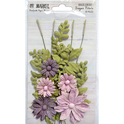 49 and Market - Flower Embellishments - Sugar Petals - Huckleberry