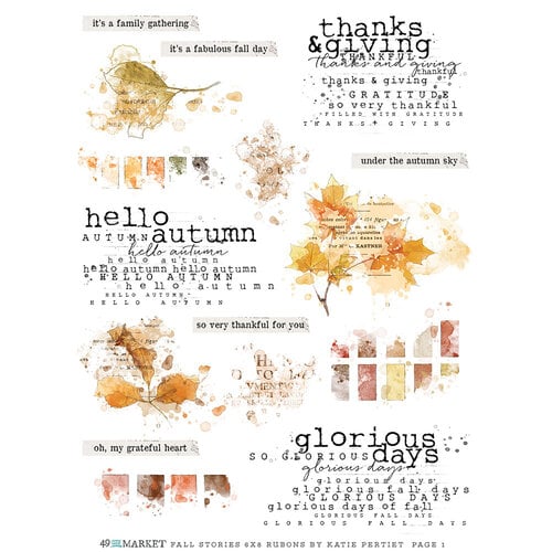 49 and Market - Vintage Bits Collection - Rub-On Transfers - Fall Stories