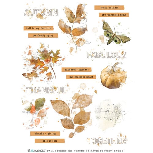49 and Market - Vintage Bits Collection - Rub-On Transfers - Fall Stories