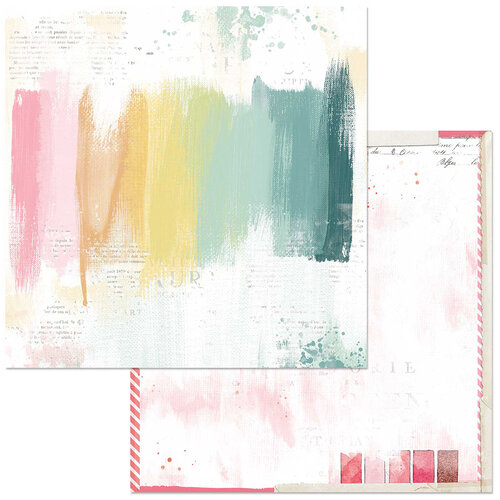 49 and Market - Spectrum Sherbet Collection - 12 x 12 Double Sided Paper - Painted Foundations - Prism