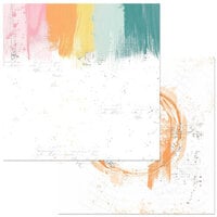 49 and Market - Spectrum Sherbet Collection - 12 x 12 Double Sided Paper - Painted Foundations - Painted
