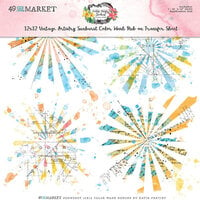 49 and Market - Vintage Artistry Sunburst Collection - 12 x 12 Rub-On Transfers - Color Wash