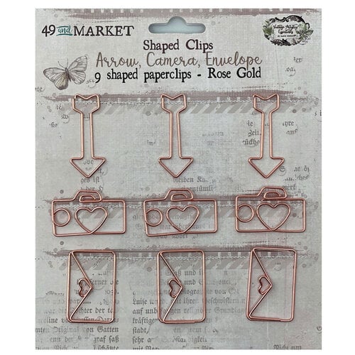 49 and Market - Vintage Artistry Essentials Collection - Shaped Clips - Rose Gold