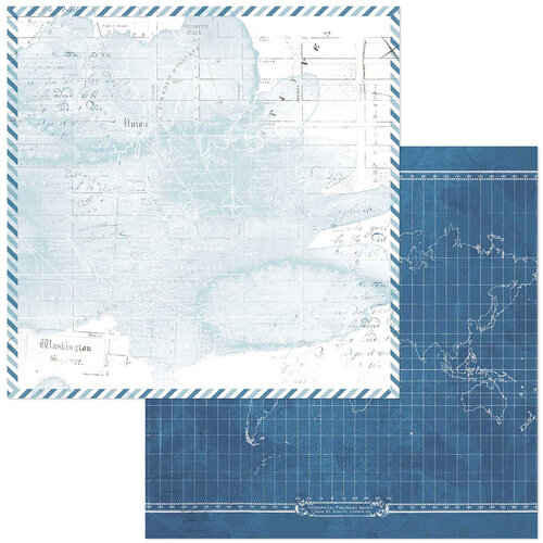 49 and Market - Vintage Artistry Everywhere Collection - 12 x 12 Double Sided Paper - Airmail Artistry