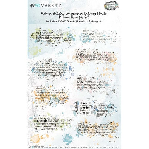 49 and Market - Vintage Artistry Everywhere Collection - 6 x 8 Rub-On Transfers - Defining Words