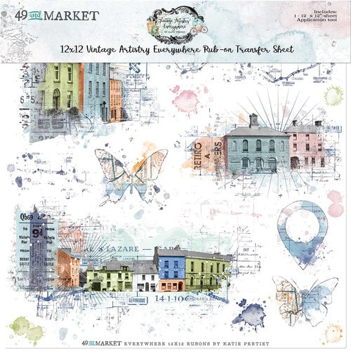 49 and Market - Vintage Artistry Everywhere Collection - 12 x 12 Rub-On Transfers