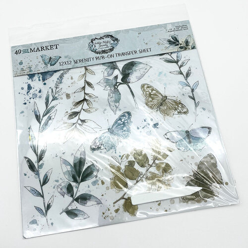 49 and Market - Vintage Artistry Serenity Collection - 12 x 12 Rub-On Transfers