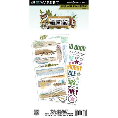 49 and Market - Vicki Boutin - Curiosities In Willow Grove Collection - Rub-On Transfers - Blendable