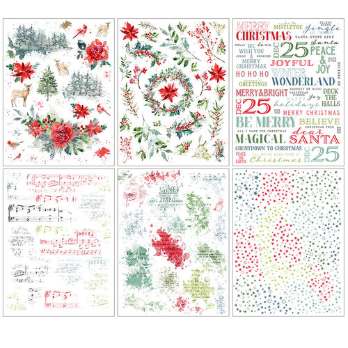 49 and Market - Vintage Artistry Peace and Joy Collection - Rub-On Transfers