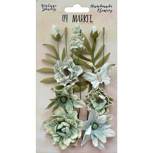 49 and Market - Handmade Flowers - Vintage Shades - Sage Cluster