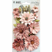 49 and Market - Flower Embellishments - Botanical Blends - Vintage Shades - Cerise