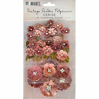 49 and Market - Handmade Flowers - Vintage Shades - Cerise Potpourri