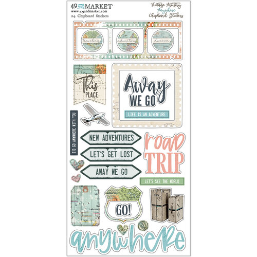 49 and Market - Vintage Artistry Anywhere Collection - Chipboard Stickers