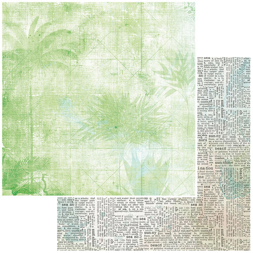 49 and Market - Vintage Artistry Beached Collection - 12 x 12 Double Sided Paper - Palm