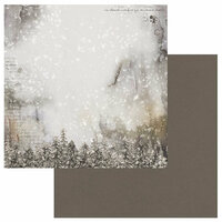49 and Market - Winters Edge Collection - Christmas - 12 x 12 Double Sided Paper - Snow Covered Trees