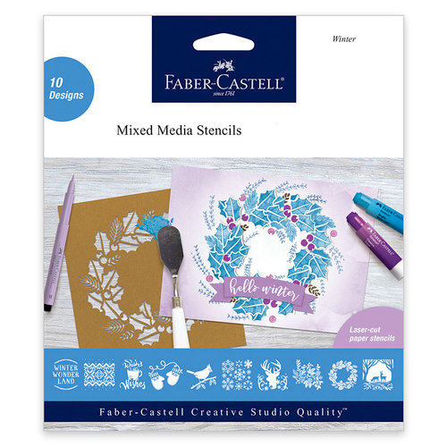 Faber-Castell - Mix and Match Collection - Mixed Media Stencils - Winter