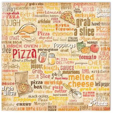 Flair Designs - Keep on Cooking Collection - 12x12 Paper - Pizza Party