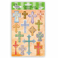 Flair Designs - Amazing Grace Collection - Cardstock Stickers - Crosses, CLEARANCE