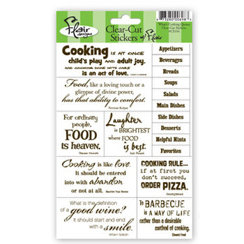 Flair Designs - Keep on Cooking Collection - Clear Cut Stickers - What's Cookin Quotes, CLEARANCE