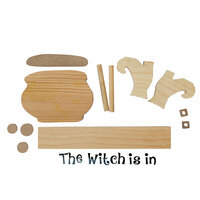 Foundations Decor - Halloween Collection - Wood Crafts - Witch in Cauldron