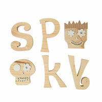 Foundations Decor - Halloween Collection - Wood Crafts - Spooky with Skull and Frankenstein