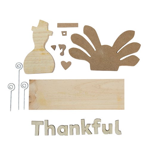 Foundations Decor - Thanksgiving Collection - Wood Crafts - Picture Holder - November Complete Set