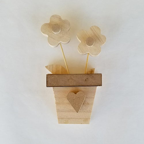 Foundations Decor - Spring Collection - Wood Crafts - Flowers in a Pot