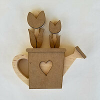 Foundations Decor - Spring Collection - Wood Crafts - Watering Can with Flowers