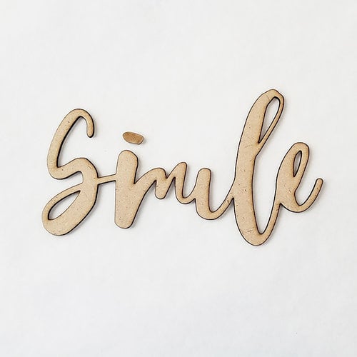 Foundations Decor - Wood Crafts - Connected Words - Smile - Script Font