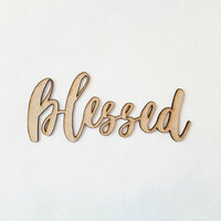 Foundations Decor - Wood Crafts - Connected Words - Blessed - Script Font