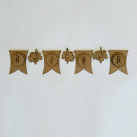 Foundations Decor - Thanksgiving Collection - Wood Crafts - GIVE and Leaves Banner