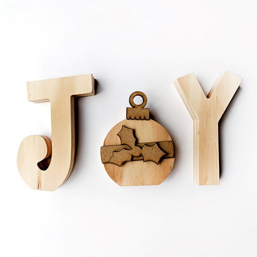 Foundations Decor - Christmas - Wood Crafts - JOY with Ornament