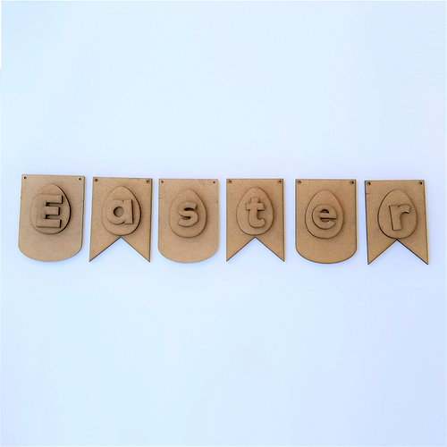 Foundations Decor - Easter Collection - Wood Crafts - Easter Banner with Eggs
