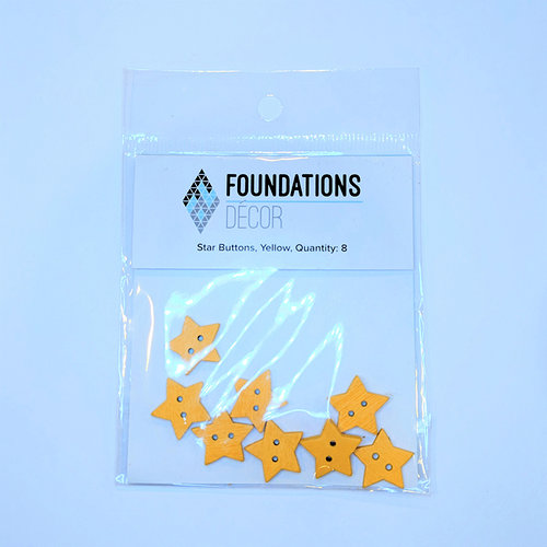 Foundations Decor - Buttons - Yellow Star